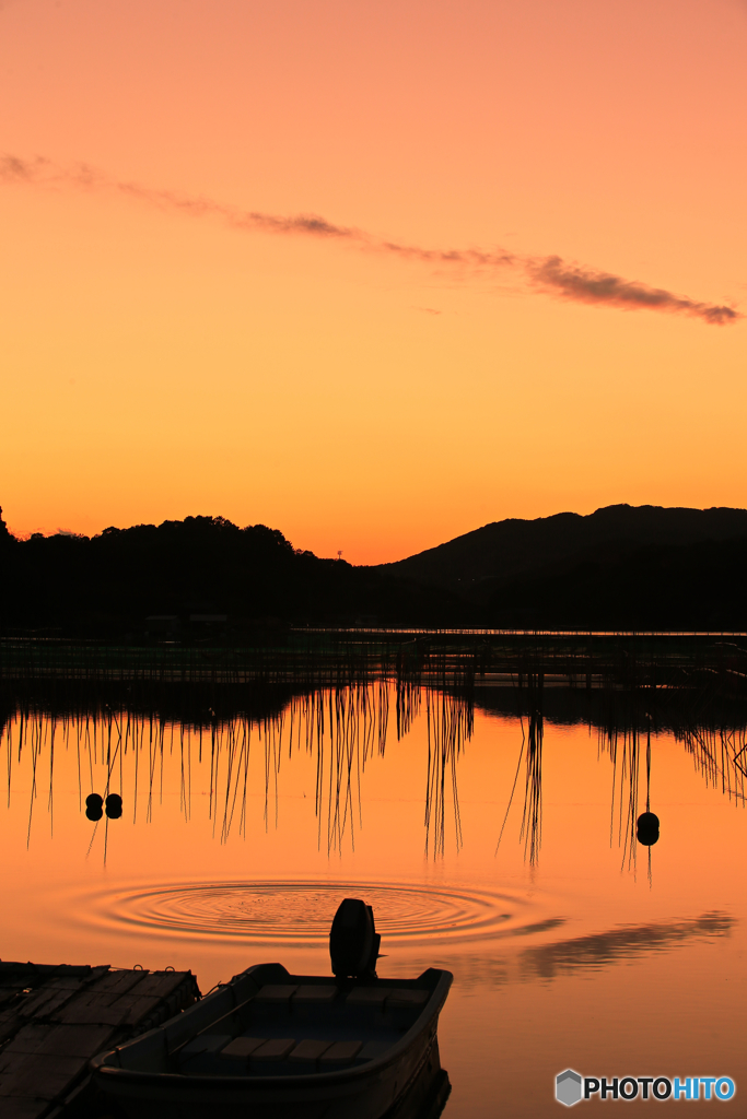 穏やかな英虞湾の夕景