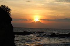 富士に沈む夕陽②
