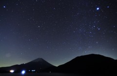 星夜に浮かぶ富士山