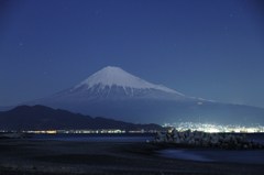 The night view of Mt.Fuji 