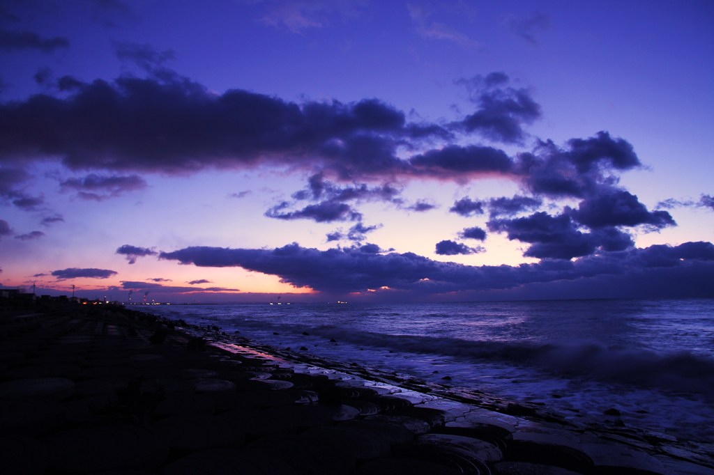 糸井海岸のブルーアワー