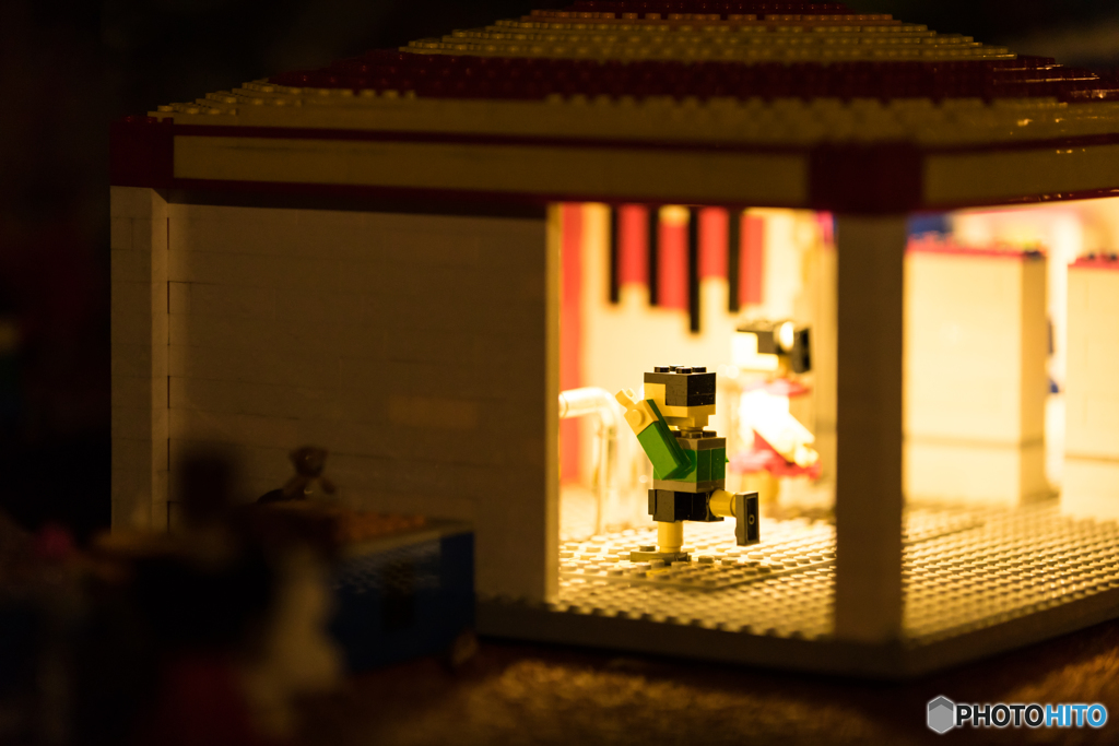 Playing kids made of Lego