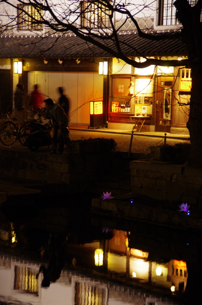 今宵の水面は綺麗かな