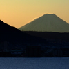 下諏訪より富士山を望む