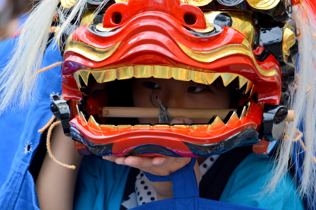 お練祭り　駄科南平獅子舞