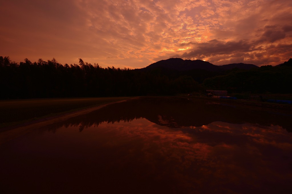 里の夕焼け