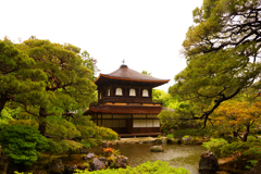 雨の銀閣寺