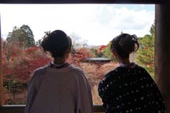 東福寺で黄昏る二人