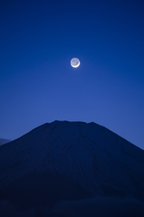 『富士山月景』