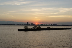 霞ヶ浦の夕陽