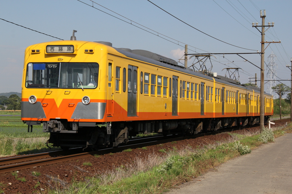 色鮮やかな三岐鉄道の電車