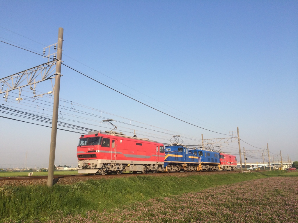 名鉄新旧デキ4重連をiPhone5Sで(笑)