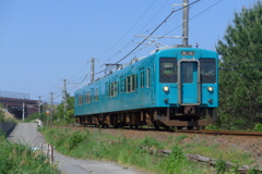 スカイブルーの電車