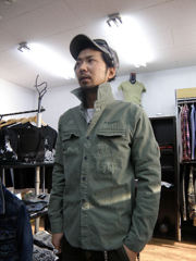 【+8 PARIS ROCK 】Crashed Military Shirt J