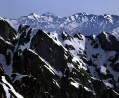 残雪の白馬岳遠望