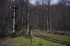 旧国鉄糠平駅への線路