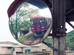 美濃市駅にて