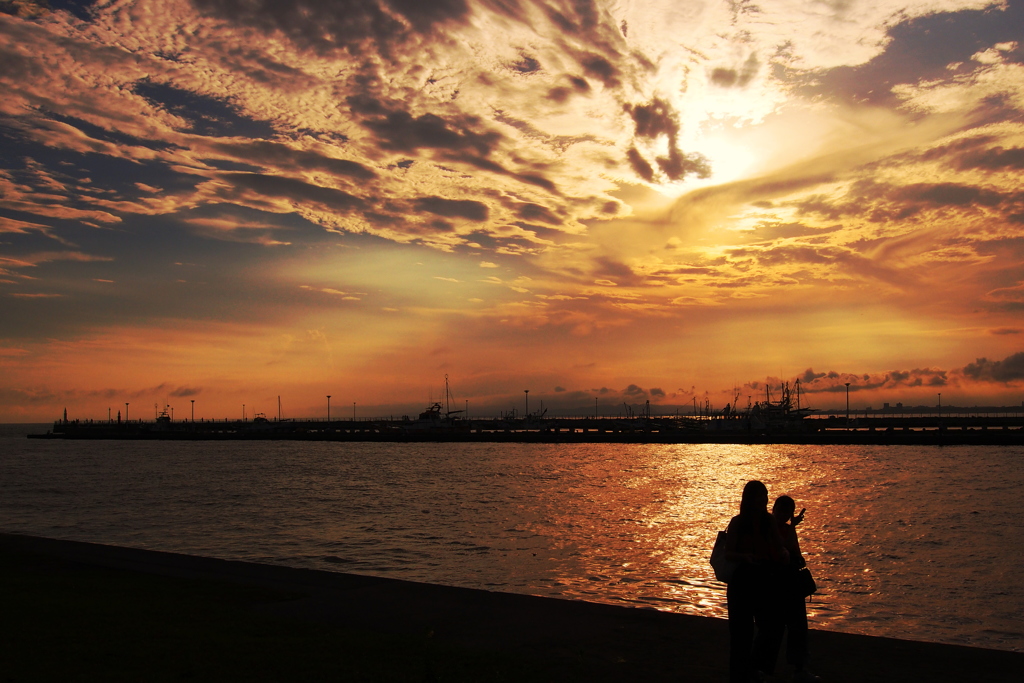 夕暮れの片瀬海岸３