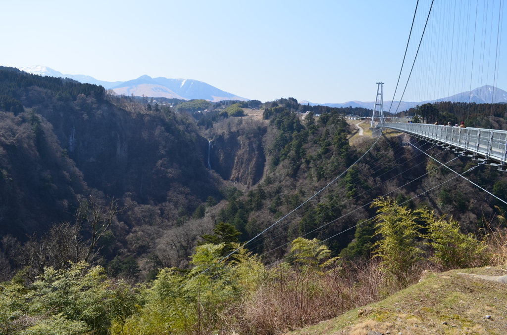 九重夢大吊橋にて