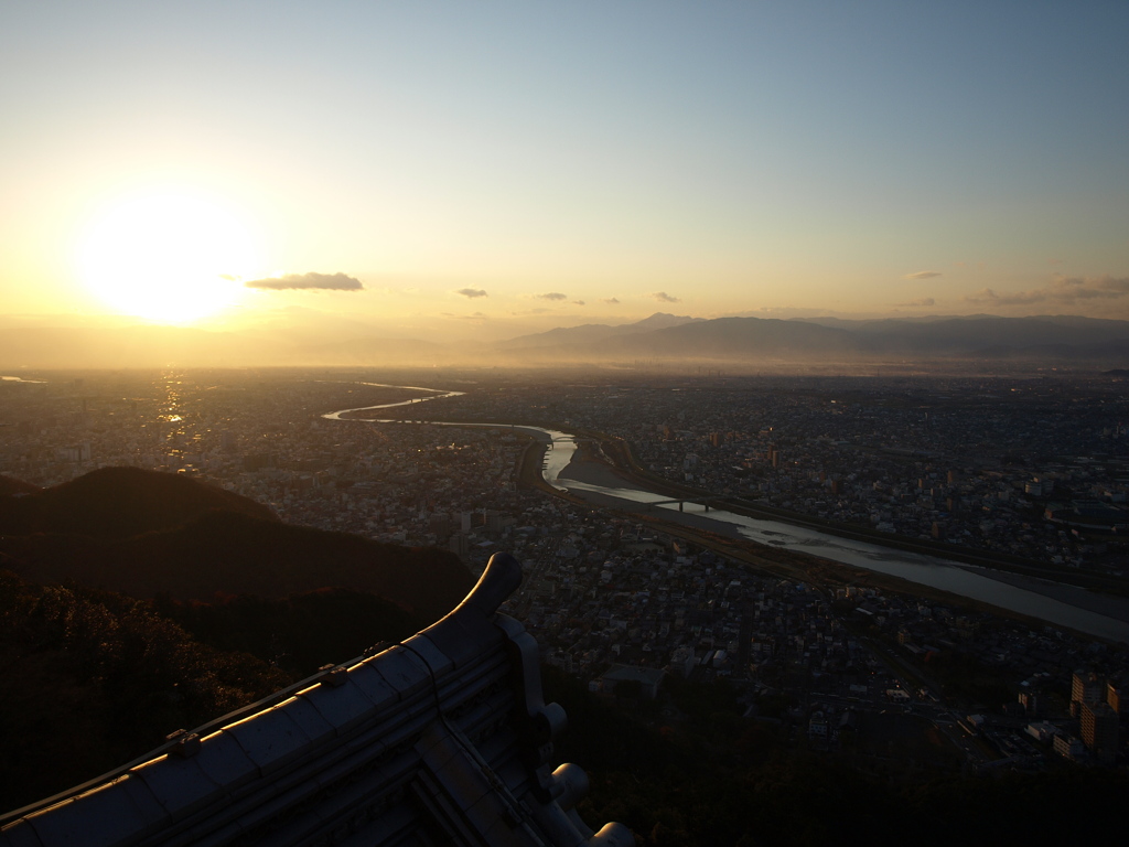 城下町の夕焼け