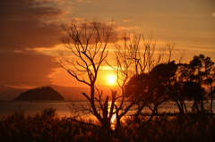 Sunset in the north of Lake Biwa