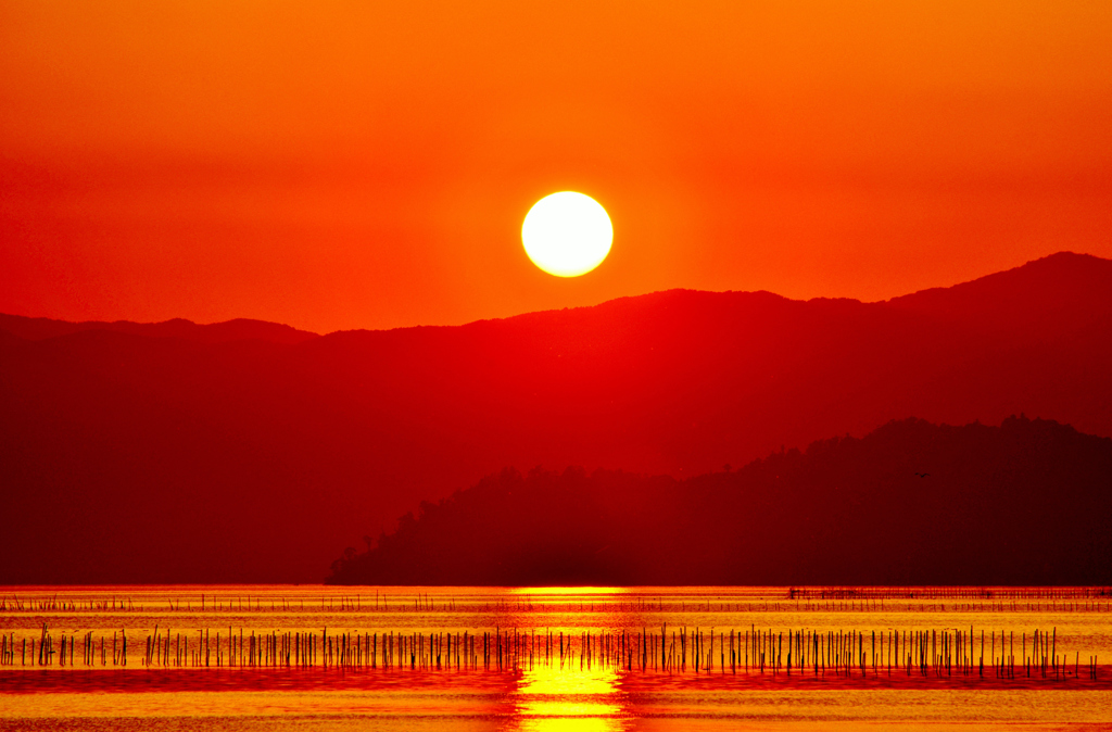卯月最後の夕日