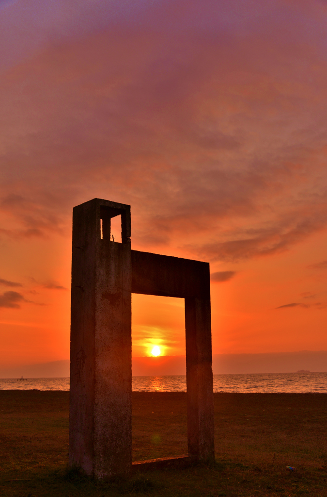 オブジェの夕日　3