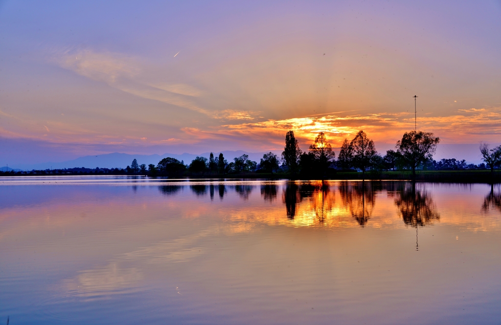 曽根沼夕景