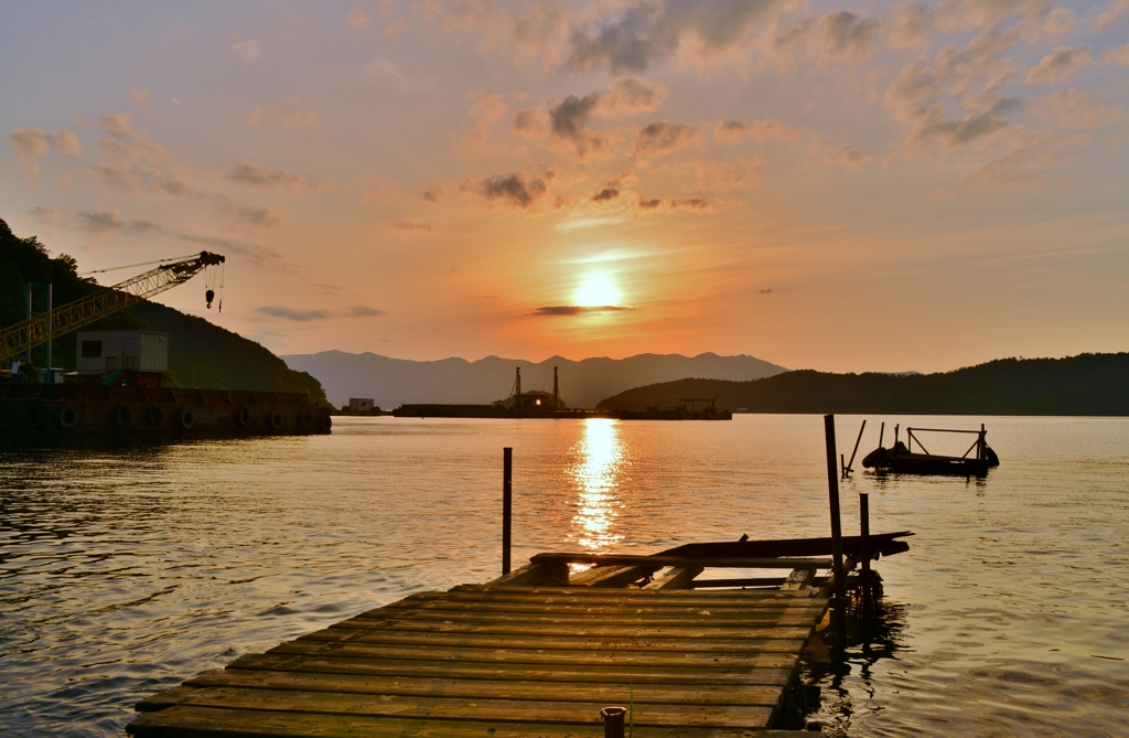 鳰の湖の夕日