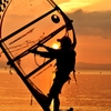 夕凪の夕日