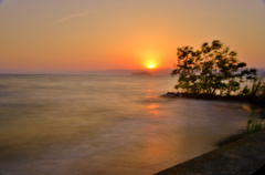 悠久の淡海夕景