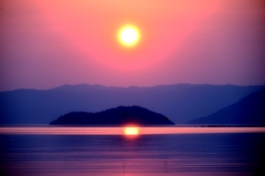 竹生島サンセット