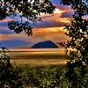 竹生島初秋の夕景