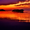 瞬く湖北夕景
