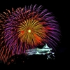 夜空に花咲く金亀城