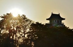 長浜城の朝日