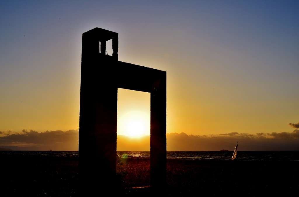 オブジェの夕日