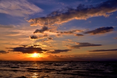 秋夕の琵琶湖