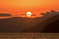 湖北の夕陽