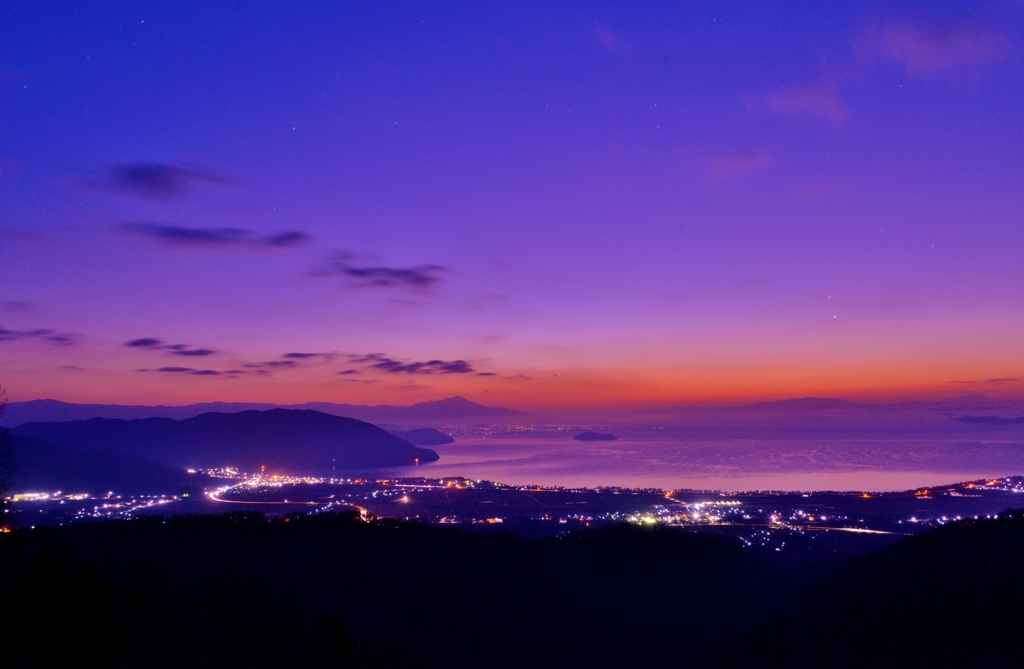 夜明けの眺望景観