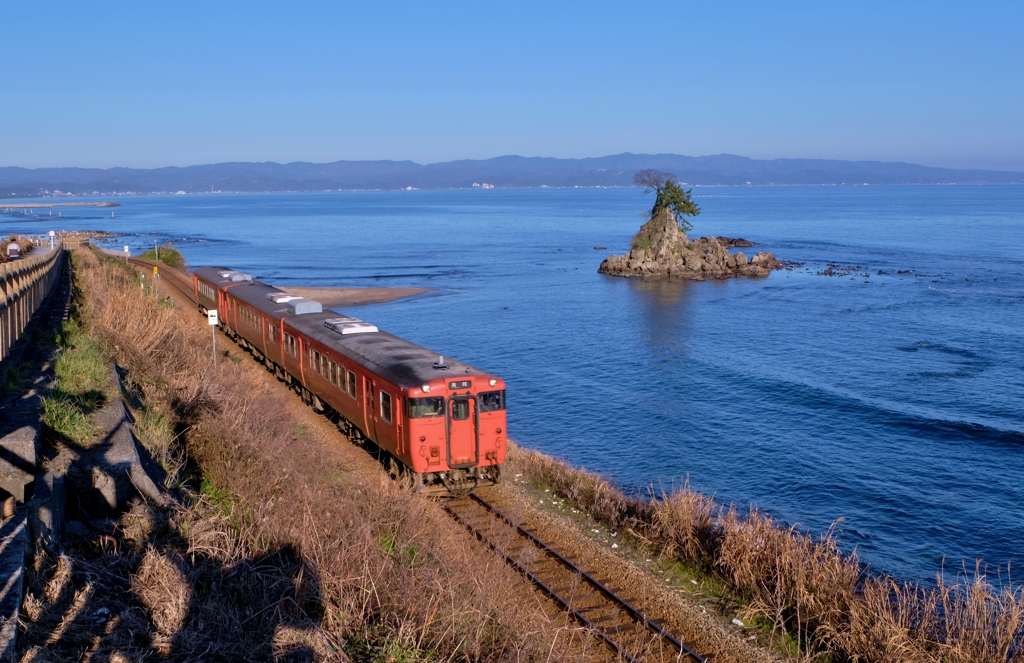 鉄道風景　氷見線雨晴海岸　8-6