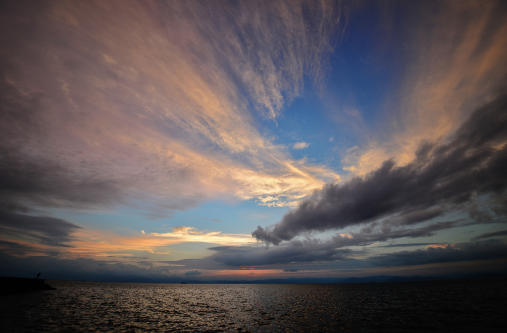 The evening sky of Lake Biwa