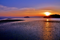 湖北の夏夕日