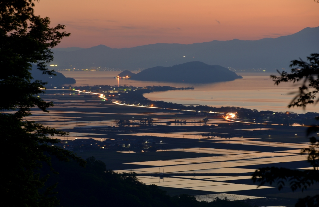 沖島夕景