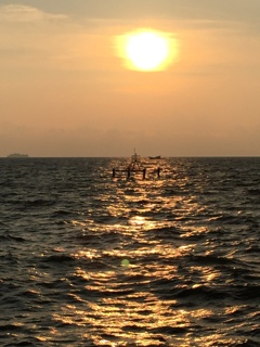 八月一日の琵琶湖の夕日