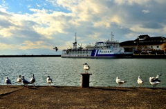 長閑な琵琶湖長浜港