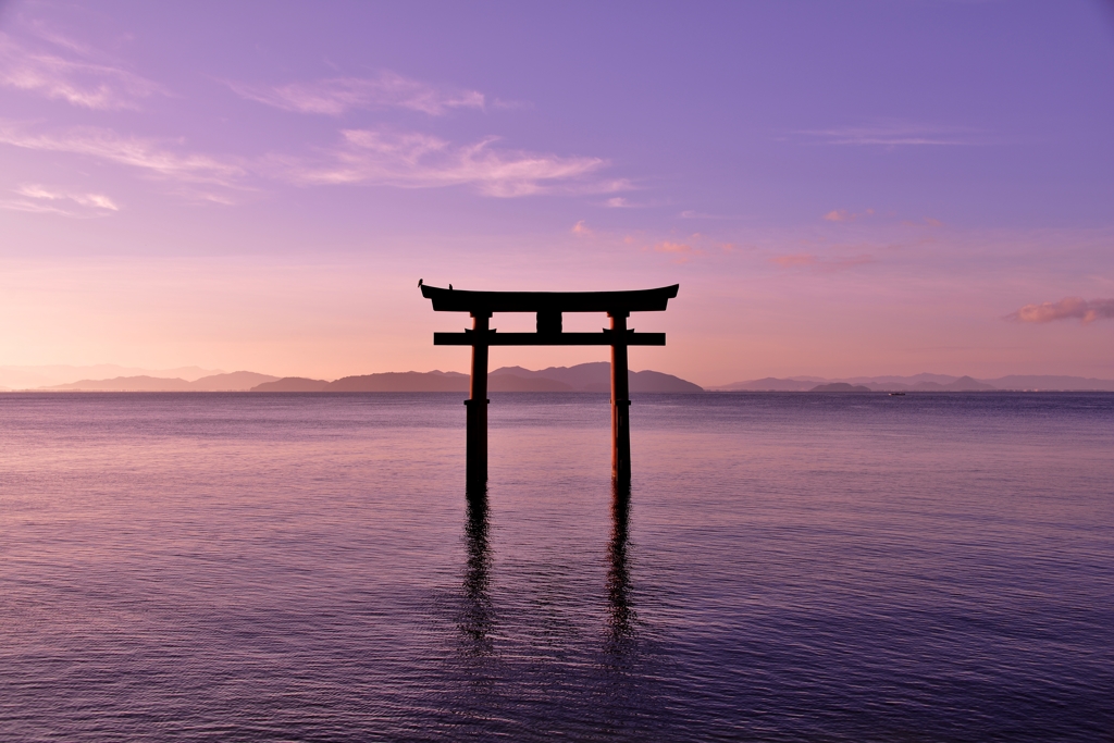 湖中鳥居・琵琶湖