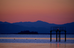 多景島夕景