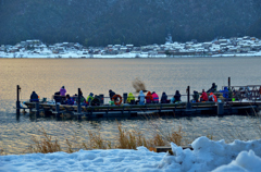 余呉湖冬風物詩