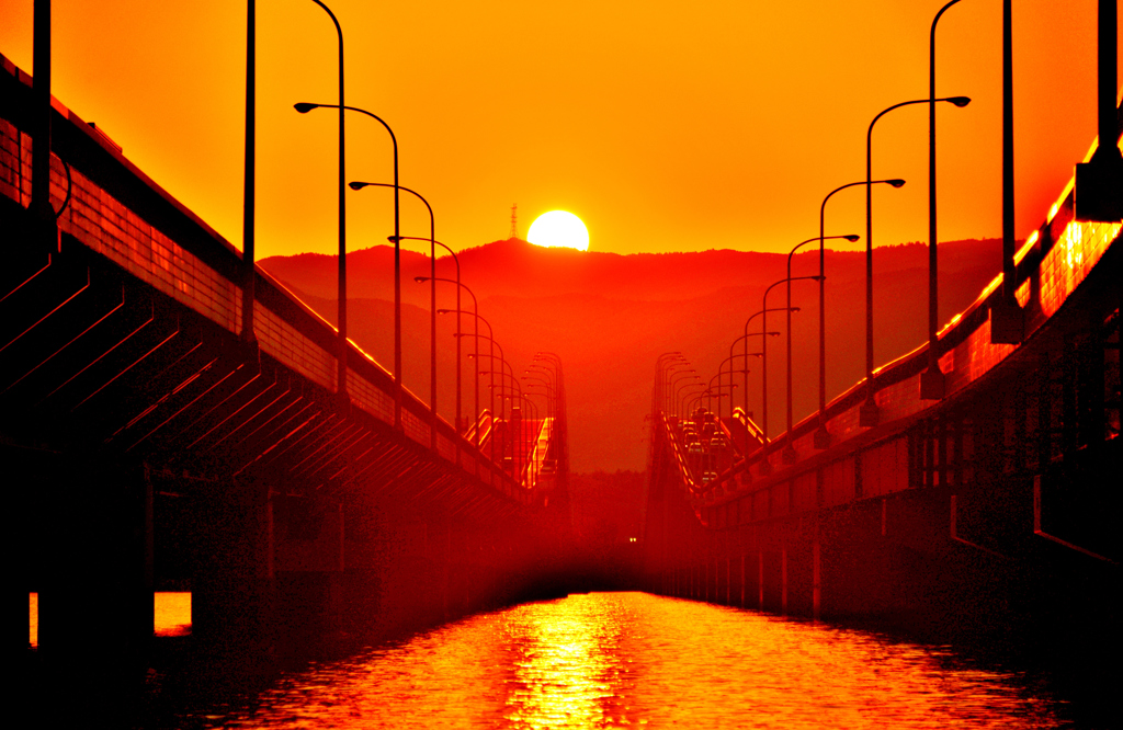 琵琶湖大橋落陽　　7－3
